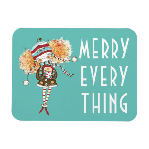 Whimsical Girl Merry Allting Jul Magnet