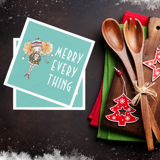 Whimsical Girl Merry Allting Jul Pappersservett (Skapare uppladdad)