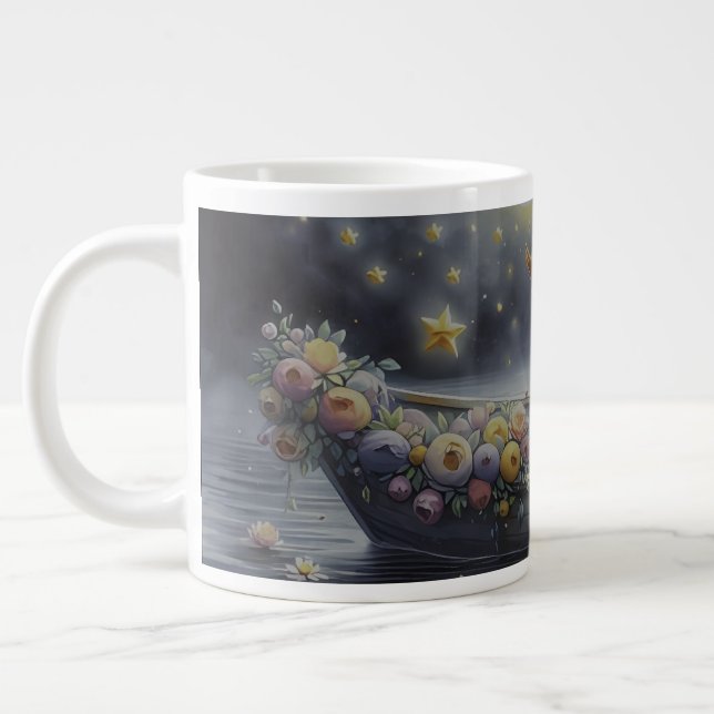 Whimsical Girl Moon Dream Fantasy Scene Jumbo Mugg (Vänster)