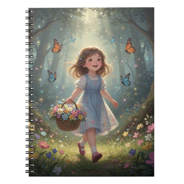 Whimsical Girl Notebook Anteckningsbok (Framsidan)