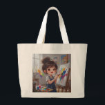 Whimsical Girl Painter Tote Bag Jumbo Tygkasse<br><div class="desc">Whimsical Girl Painter Tote Bag Carry your essentials in style with this Whimsical Girl PainterTote Bag. This tote features a charming and imaginative illustration of a whimsical girl designed with soft colors and playful artistic elements. perfect for shopping, books, errands, or everyday use, it combines creativity and practicality in one...</div>