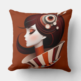 Whimsical Girl Square Cushion Kudde