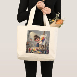Whimsical Girl Tote Bag Jumbo Tygkasse