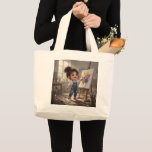 Whimsical Girl Tote Bag Jumbo Tygkasse<br><div class="desc">Whimsical Girl Tote Bag Carry your essentials in style with this Whimsical Girl Tote Bag. This tote features a charming and imaginative illustration of a whimsical girl designed with soft colors and playful artistic elements. perfect for shopping, books, errands, or everyday use, it combines creativity and practicality in one stylish...</div>