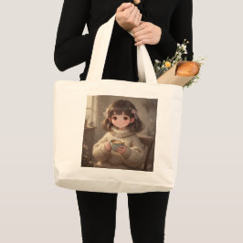 Whimsical Girl Tote Bag Jumbo Tygkasse
