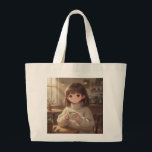 Whimsical Girl with Coffee Tote Bag Jumbo Tygkasse<br><div class="desc">Whimsical Girl with Coffee Tote Bag Carry your essentials in style with this Whimsical Girl Tote Bag. This tote features a charming and imaginative illustration of a whimsical girl designed with soft colors and playful artistic elements. perfect for shopping, books, errands, or everyday use, it combines creativity and practicality in...</div>
