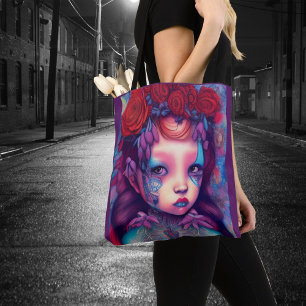 Whimsical Girls Ansikte Nymph Fairy Witch Magic To Tygkasse