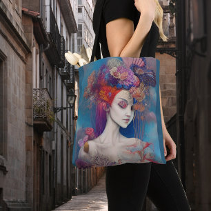 Whimsical Girls Ansikte Nymph Fairy Witch Magic To Tygkasse