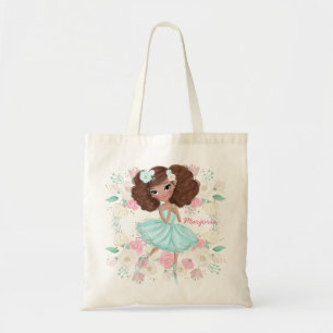 Whimsical Girly Blommigt Rosa Ballerina Personlig Tygkasse