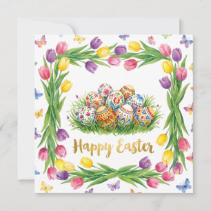 Whimsical Glad Påsk Hälsning Kort