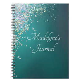 Whimsical Glittery Script Journal Anteckningsbok