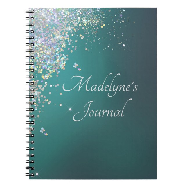 Whimsical Glittery Script Journal Anteckningsbok (Framsidan)