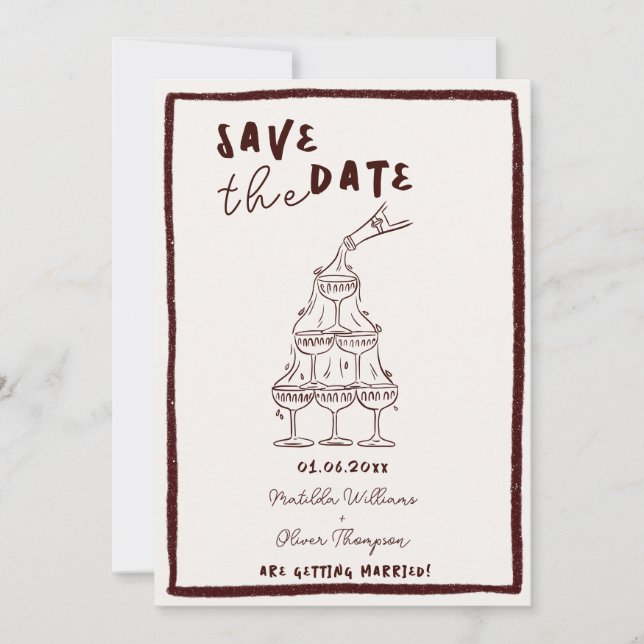 Whimsical Glögg Save The Date-inbjudan Inbjudningar (Framsida)