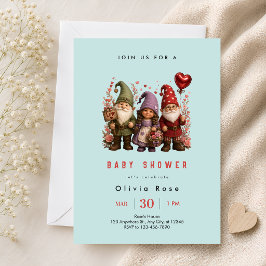 Whimsical Gnom Bebis Shower Inbjudningar
