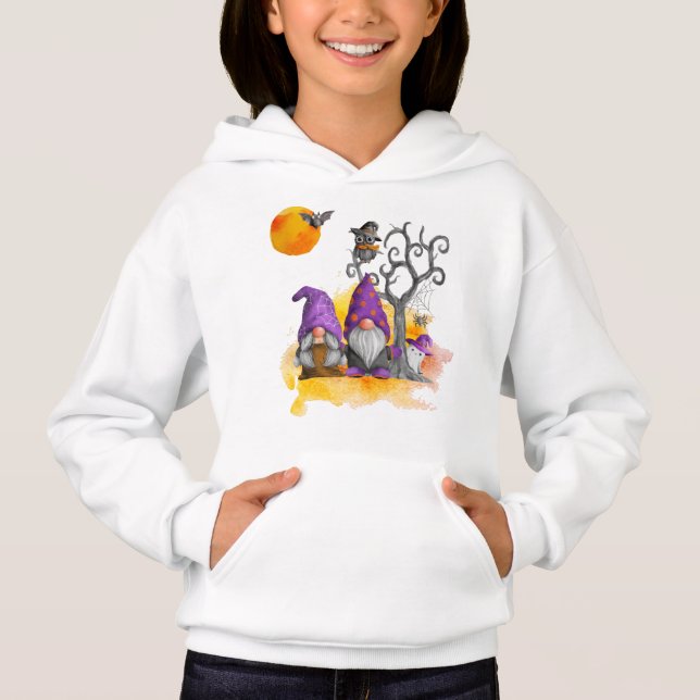 Whimsical Gnome Couple på Halloween T Shirt (Framsida)