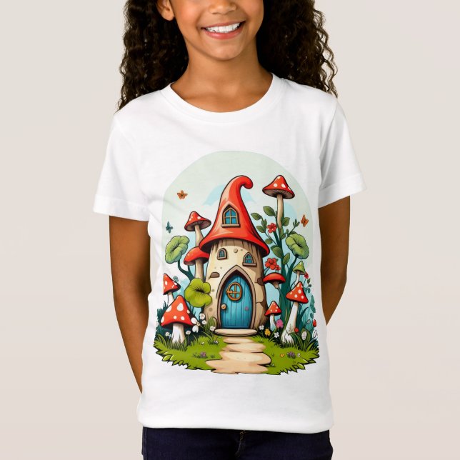 Whimsical Gnome Garden T Shirt (Framsida)
