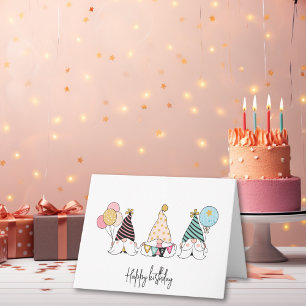 Whimsical Gnome Trio Grattis på födelsedagen Kort