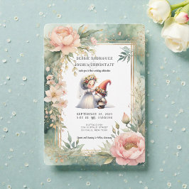 Whimsical Gnomes Fun Wedding Invitation Inbjudningar
