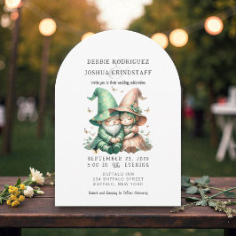 Whimsical Gnomes Fun Wedding Invitation Inbjudningar