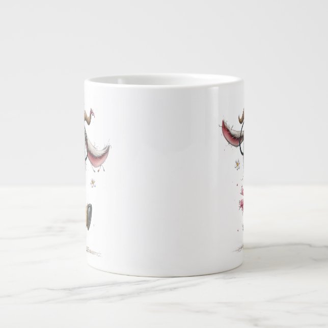 Whimsical Goat with Glasses Specialty Mug Jumbo Mugg (Framsidan)