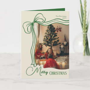 Whimsical God jul Hand plockade Bow Photo Helgkort