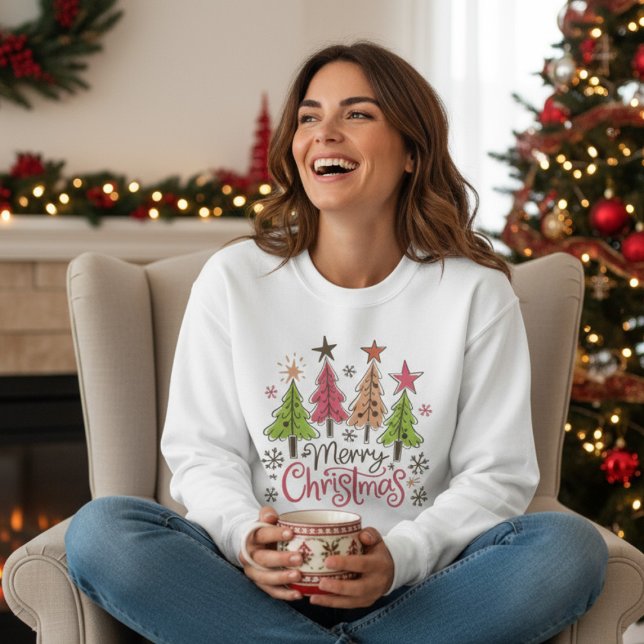 Whimsical God Jul Träd Vinter Snöflingor T Shirt (Skapare uppladdad)