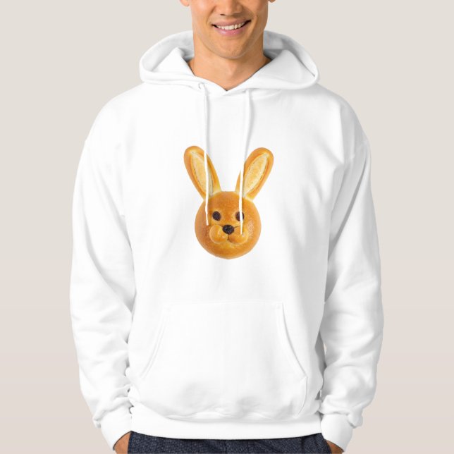 Whimsical Golden Rabbit Food Art Hoodie (Framsida)