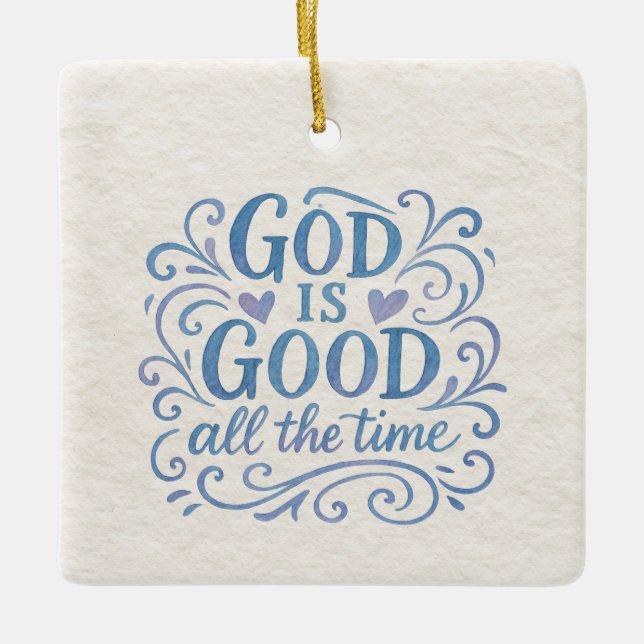 Whimsical Good är bra typografi Julgransprydnad Keramik (Framsida)