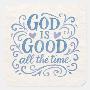 Whimsical Good is Good Typografi Fyrkantigt Klistermärke