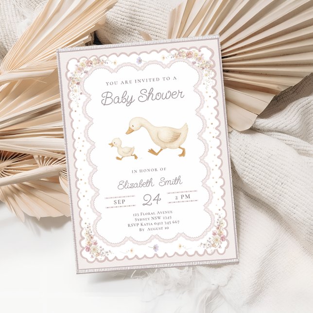 Whimsical Goose Boho Gender Neutral Baby Shower Inbjudningar (Skapare uppladdad)
