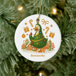 Whimsical Goose Julgran | Helgdag Julgransprydnad Keramik