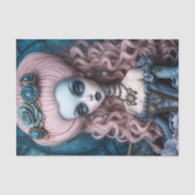 Whimsical Goth Creepy Marie Antionette Decoupage