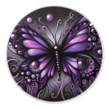Whimsical Gothic Butterfly Lila Black Colorful