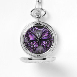 Whimsical Gothic Butterfly Purple Personalized Armbandsur