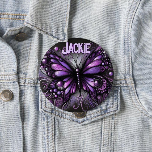 Whimsical Gothic Butterfly Purple Personalized Knapp (In Situ)