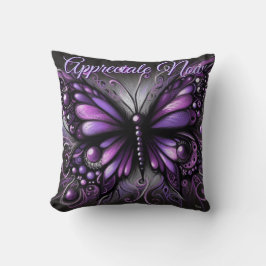Whimsical Gothic Butterfly Purple Personalized Kudde