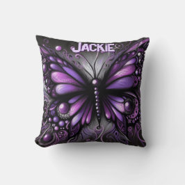 Whimsical Gothic Butterfly Purple Personalized Kudde