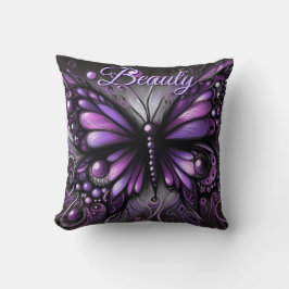 Whimsical Gothic Butterfly Purple Personalized Kudde