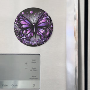 Whimsical Gothic Fjäril Lila Personlig Magnet