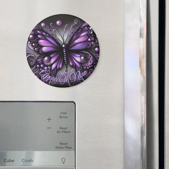 Whimsical Gothic Fjäril Lila Personlig Magnet (In Situ (Fridge))