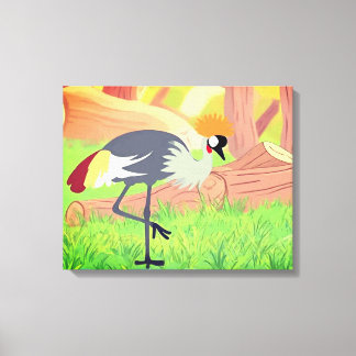 Whimsical Grå Kronkrans Illustration Canvastryck