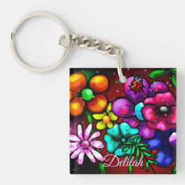 Whimsical Graffiti-Stil Blommigt Flowers Ladybug