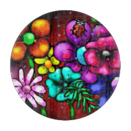 Whimsical Graffiti-Stil Blommigt Flowers Ladybug