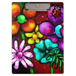 Whimsical Graffiti-Stil Blommigt Flowers Ladybug