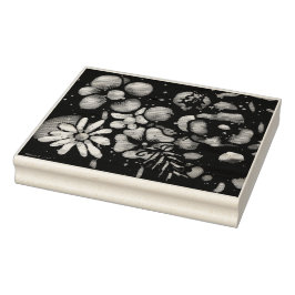 Whimsical Graffiti-Stil Blommigt Flowers Ladybug Stämpel