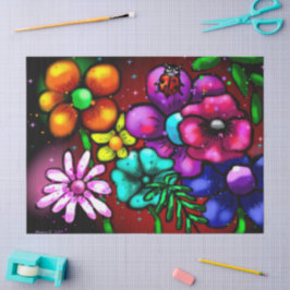 Whimsical Graffiti-Stil Blommigt Ladybug Decoupage
