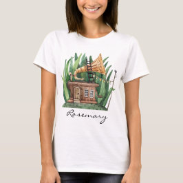 Whimsical Gramophone Fairytale House Watercolor T Shirt