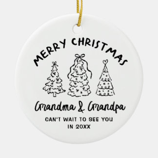 Whimsical Grandparents Pregnancy Announcement Julgransprydnad Keramik