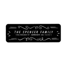 Whimsical Gräns Black & White Address Label