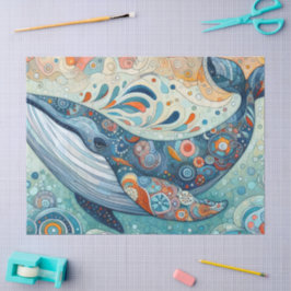 Whimsical Grått Whale Beach Coastal Decoupage